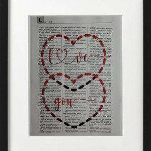 Love You - Dictionary PRINT Art Wall Decor Hanging Poster Home